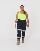 WP-8WT Womens Stretch Ripstop Cuffed Taped Work Pant - Navy