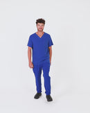 Avery V Neck Scrub Top - Electric Blue
