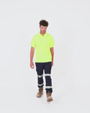 Cool Mesh Polo Shirt With Reflective Piping - Hi Vis Yellow