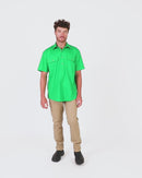 Closed Front SS Shirt - Emerald