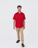 Closed Front SS Shirt - Red
