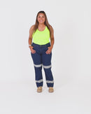 Ladies Reflective Stretch Denim Jeans - Blue