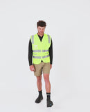 Taped Hi Vis Safety Zip Vest - Yellow