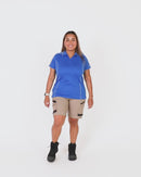 Womens Cool Mesh Polo Shirt With Reflective Piping - Royal