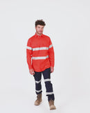 Taped Cool Lightweight Gusset Cuff Hi Vis Drill Shirt - Orange