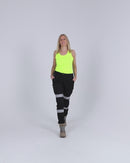 Women's Taped Cotton Cargo Cuffed Pants - Black