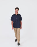 Closed Front SS Shirt - French Navy
