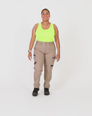 WP-8W Womens Cuffed Stretch Ripstop Work Pant - Khaki
