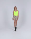 Womens Flex and Move 4-Way Stretch Elastic Waist Short - Stone