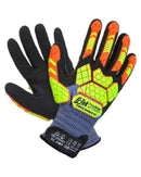 G Tek Forceshield Polykor X7 18 Gauge Nitrile Gloves - Black/Yellow/Orange
