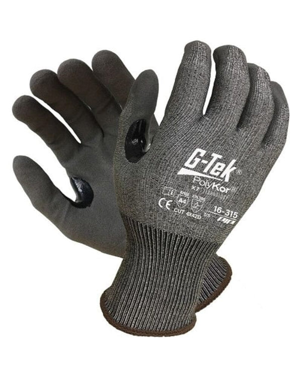 G Tek Polykor X7 18 Gauge Nitrile Glove - Grey