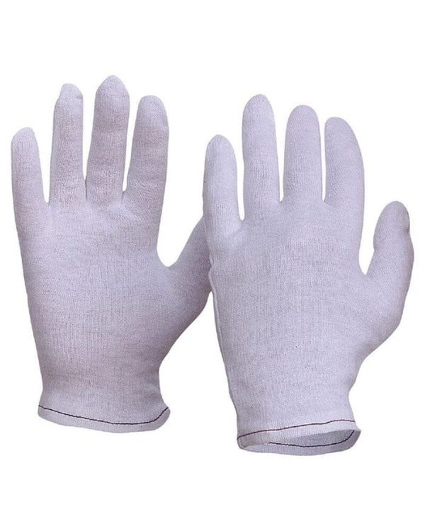Womens Interlock Poly Cotton Hemmed Cuff Glove 12pk - White