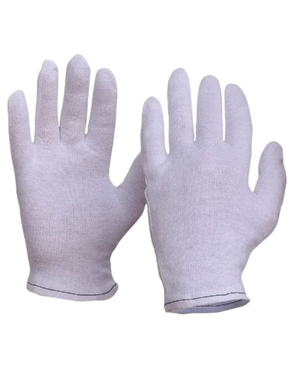 Mens Interlock Poly Cotton Liner With Hemmed Cuff Glove 12pk - White
