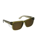 Frontside Polarised Safety Glasses Smoke Lens - Khaki