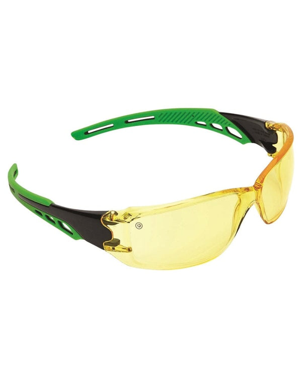 Cirrus Green Arms Safety Glasses - Amber