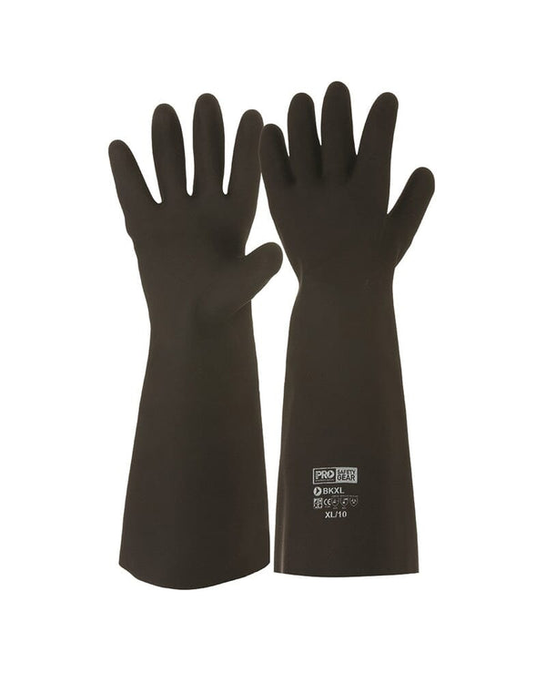 Black Knight 46cm Rubber Gloves - Black