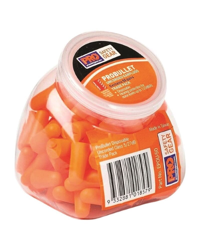 Pro Bullet PU Earplugs UnCorded (50) - Orange