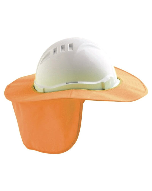 Hard Hat Brim With Neck Flap - Fluro Orange
