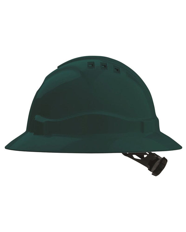 Vented Hard Hat Full Brim - Green