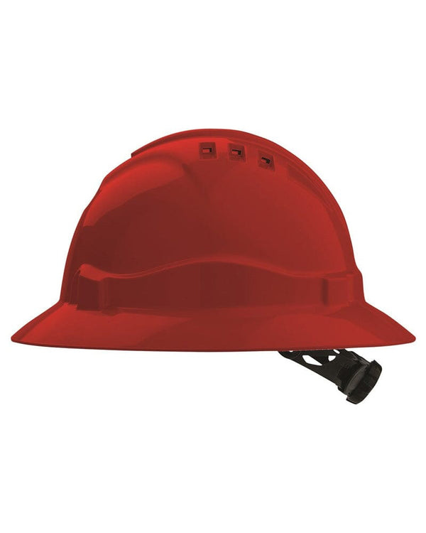 Vented Hard Hat Full Brim - Red