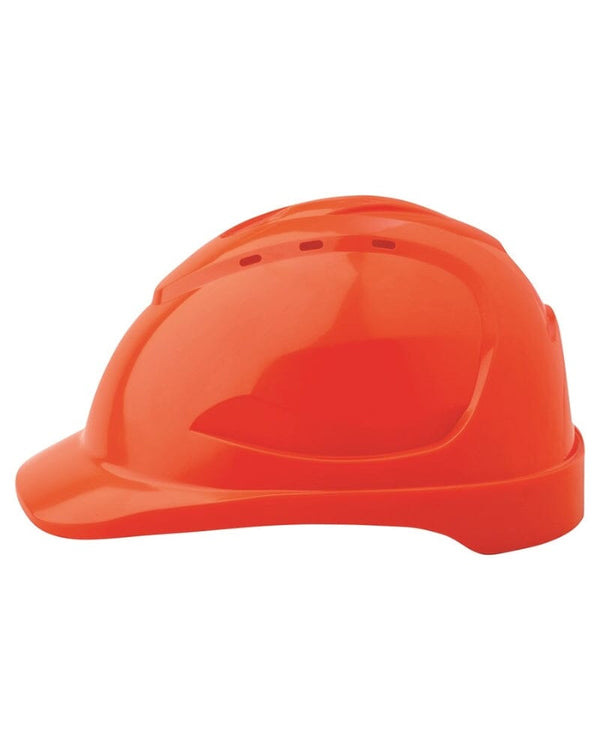 Vented Hard Hat 9 Point Ventilation - Fluro Orange