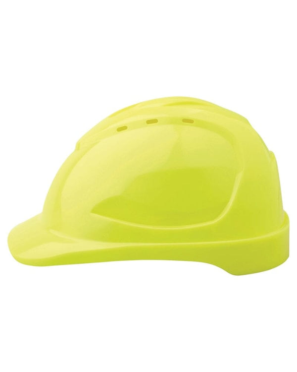 Vented Hard Hat 9 Point Ventilation - Fluro Yellow