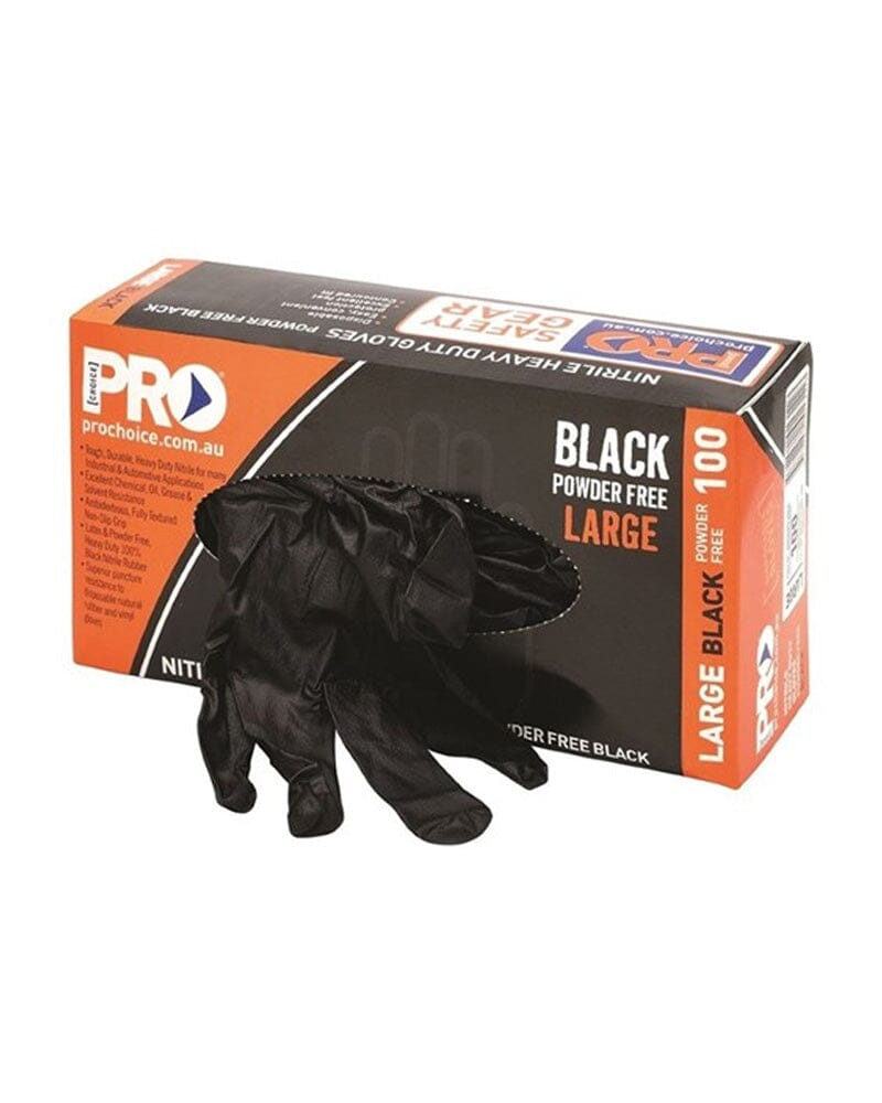 Disposable Nitrile Heavy Duty Gloves - Black