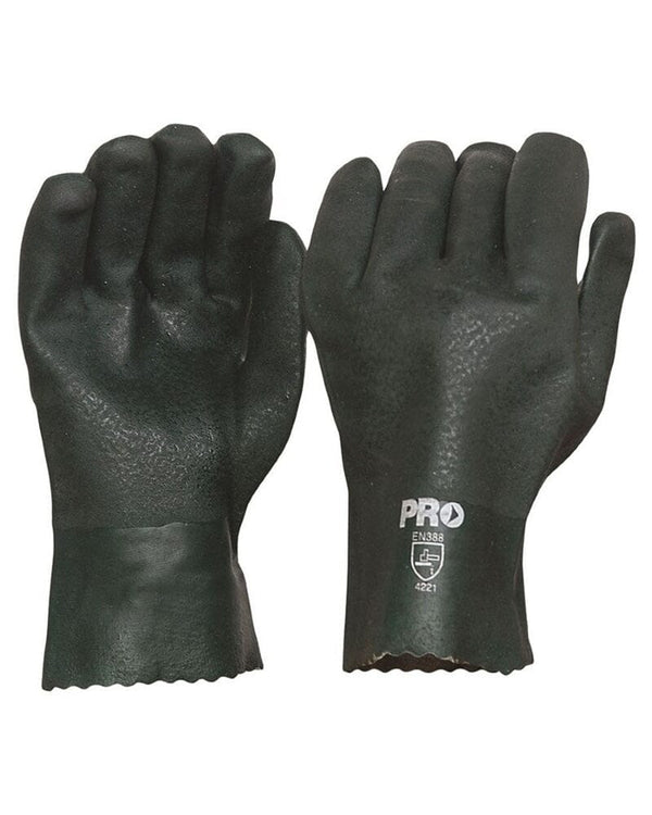 27cm Double Dipped PVC Gloves - Green