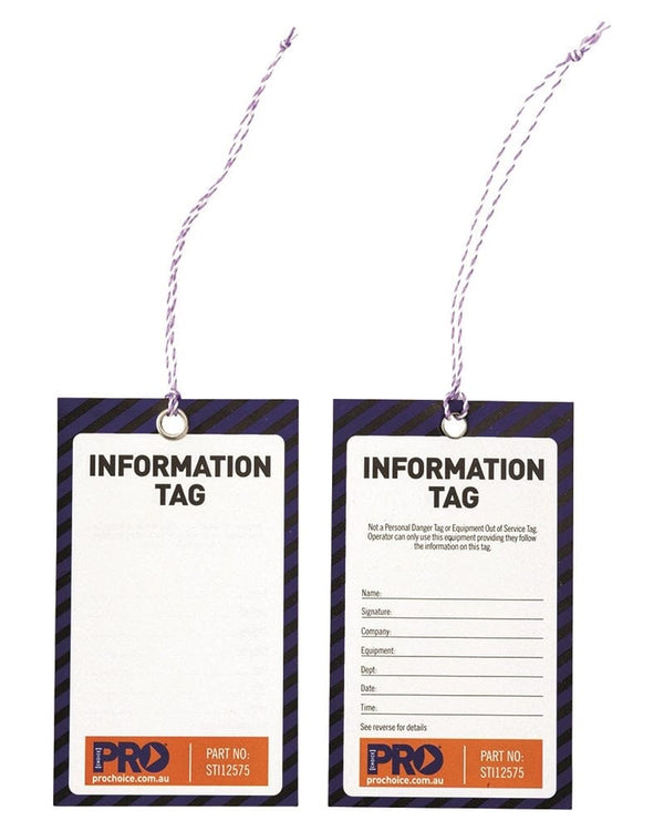 Information Safety Tag - Blue/Black