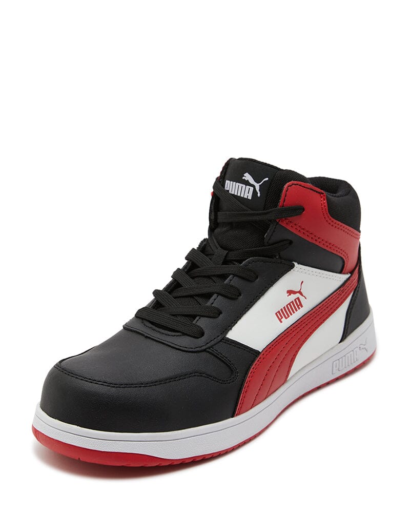 Puma Frontcourt Mid Heritage Safety Shoe - Black/Red | Buy Online