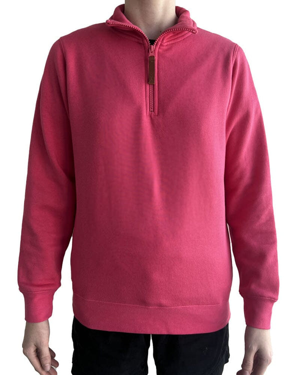 Womens Classic Zipper Fleece Pullover - Fruit Dove