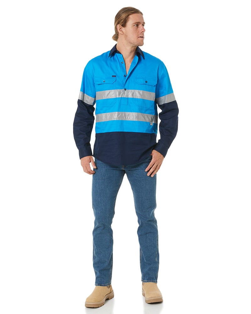 Closed Front LS 3M Taped Shirt - Blue