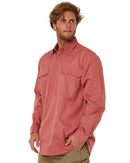 Closed Front Cotton Twill Shirt LS - Canyon