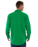 Closed Front Cotton Twill Shirt LS - Emerald