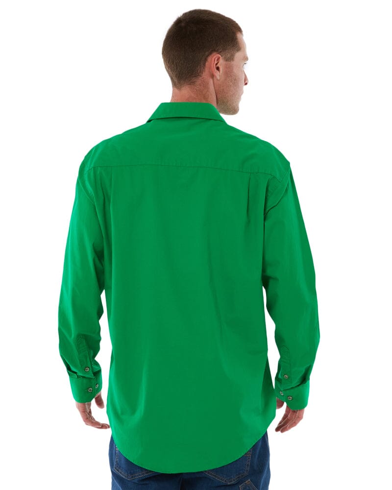 Closed Front Cotton Twill Shirt LS - Emerald