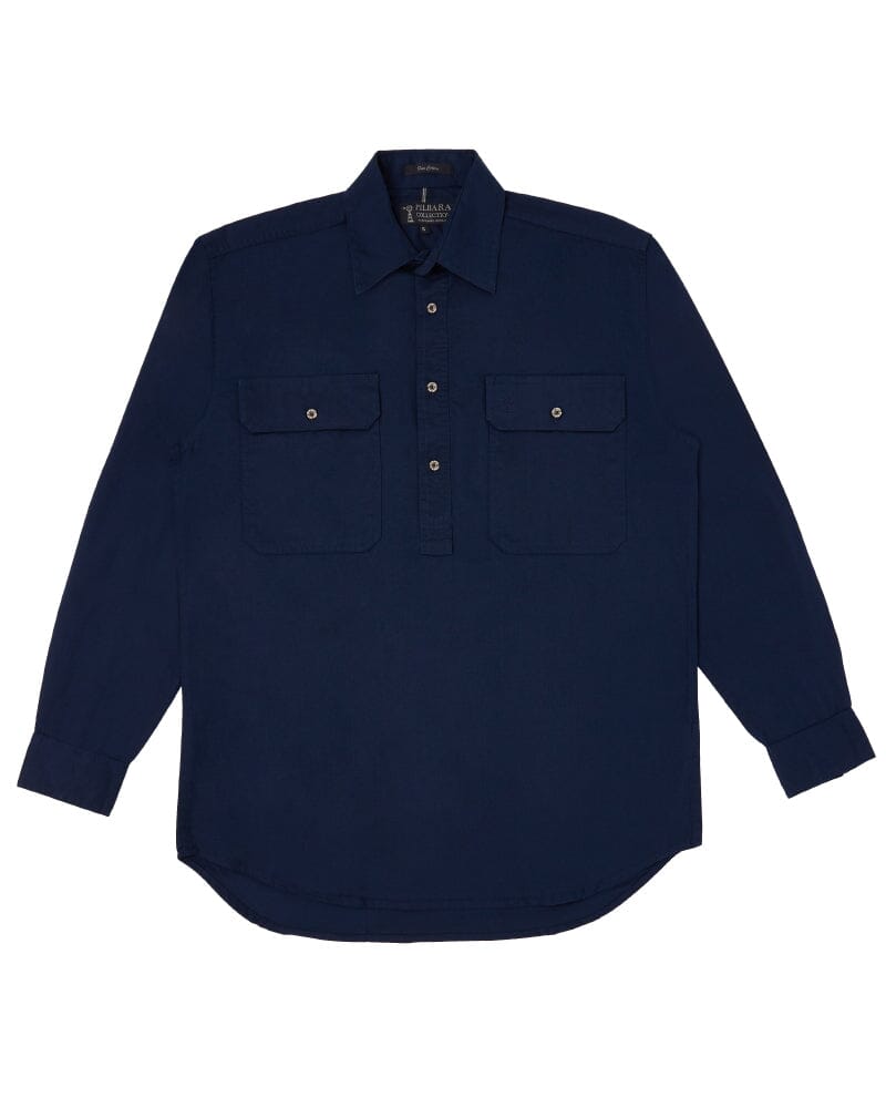 Tradies Closed Front Cotton Twill LS Shirt Value Pack - French Navy