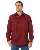 Closed Front Cotton Twill Shirt LS - Ochre