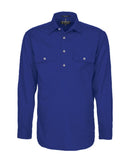Closed Front Cotton Twill Shirt LS - Royal