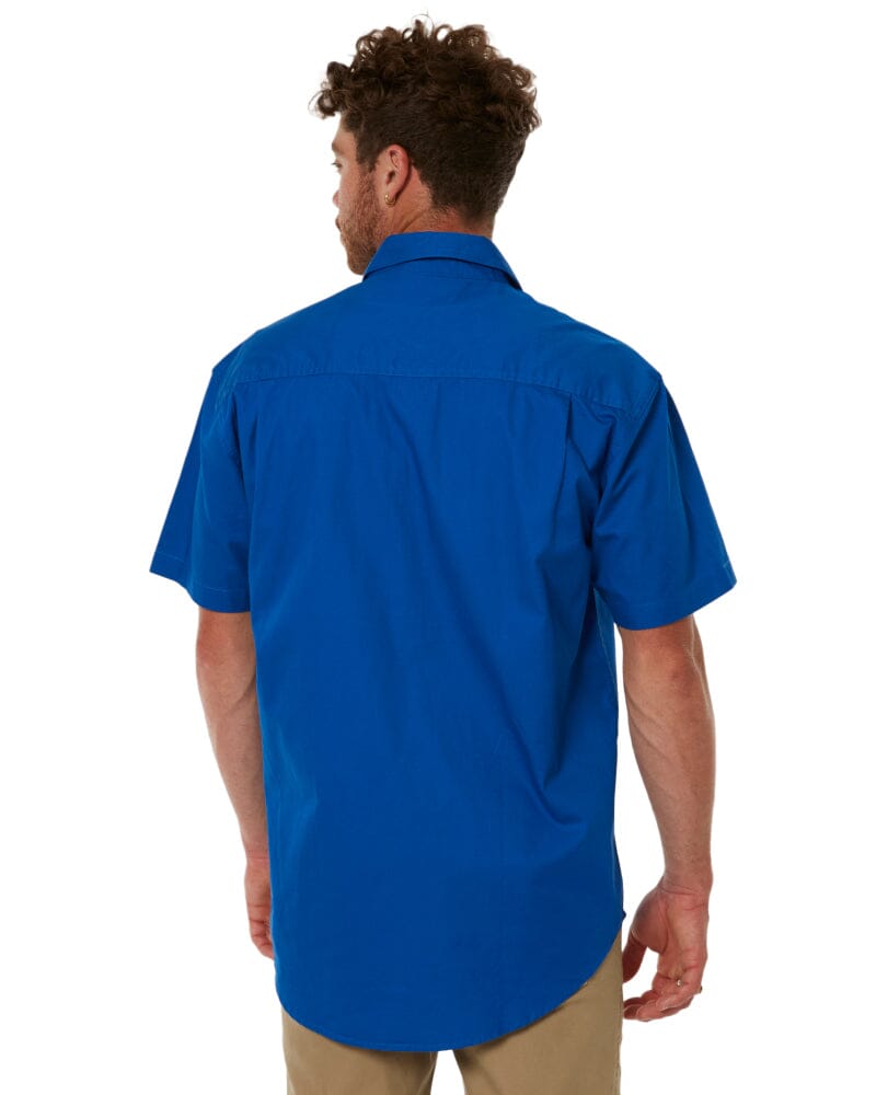 Closed Front SS Shirt - Cobalt