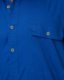 Closed Front SS Shirt - Cobalt