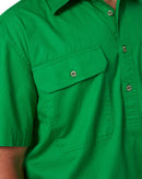 Closed Front SS Shirt - Emerald