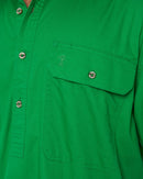 Closed Front SS Shirt - Emerald