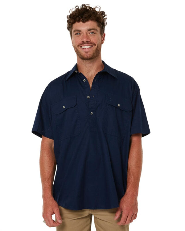 Closed Front SS Shirt - French Navy