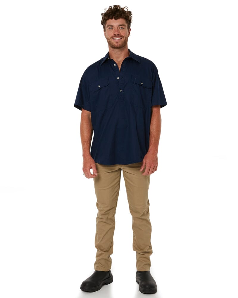 Closed Front SS Shirt - French Navy