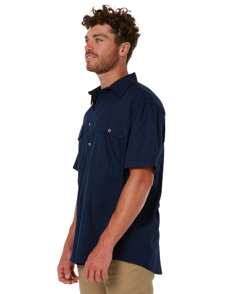 Closed Front SS Shirt - French Navy