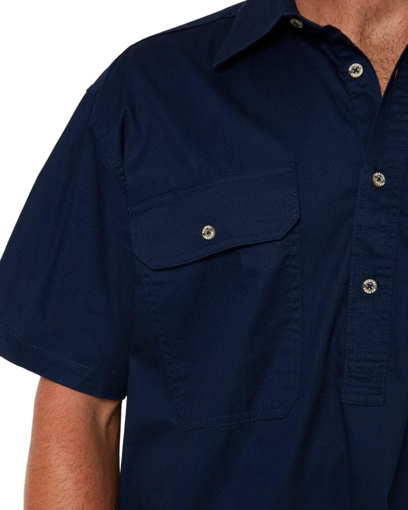 Closed Front SS Shirt - French Navy