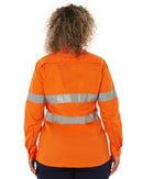 Womens Vented Lightweight Open Front Shirt - Orange