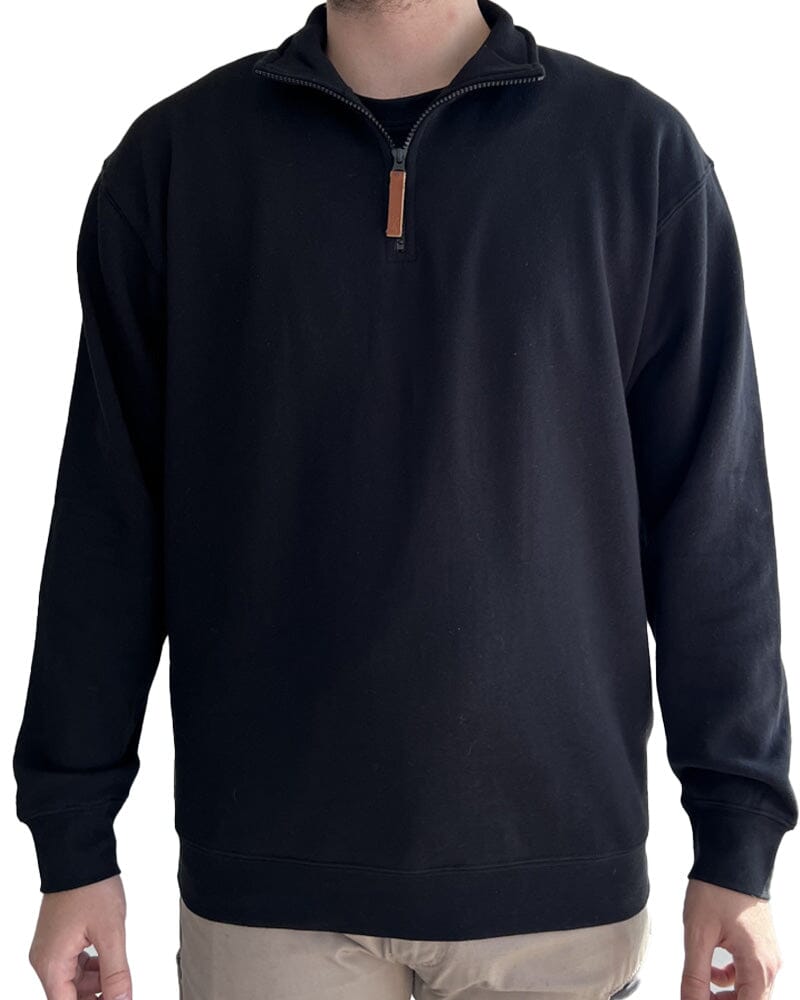 Classic Zipper Fleece Pullover - Black