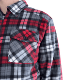 Polar Fleece Sherpa Lined Jacket - Red/Grey/Black/White