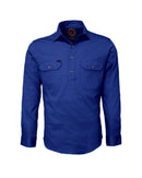 Closed Front Shirt LS - Cobalt Blue